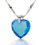 Good Valentineג€™s Day Gifts for Girlfriend, CZ Blue Heart, Meaningful Necklaces, Wife Birthday Ideas by Nano Jewelry