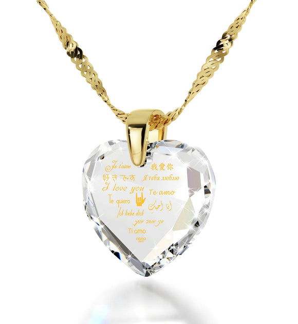 Good Valentineג€™s Day Gifts for Girlfriend, Meaningful Necklaces, CZ White Stone, Top Gifts for Wife by Nano Jewelry