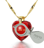 "Great Anniversary Gifts for Her, Womens 14k Gold Necklace, CZ Red Heart, Girlfriend Christmas Presents By Nano Jewelry"
