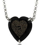 Christmas Presents for Mom, Engraved Necklaces, CZ Black Heart, Birthday Gift for Mother