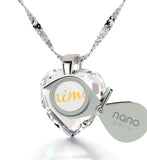 Great Valentines Gifts for Her,ג€I Love Youג€ in French,CZ Jewelry, The Love Necklace, Nano