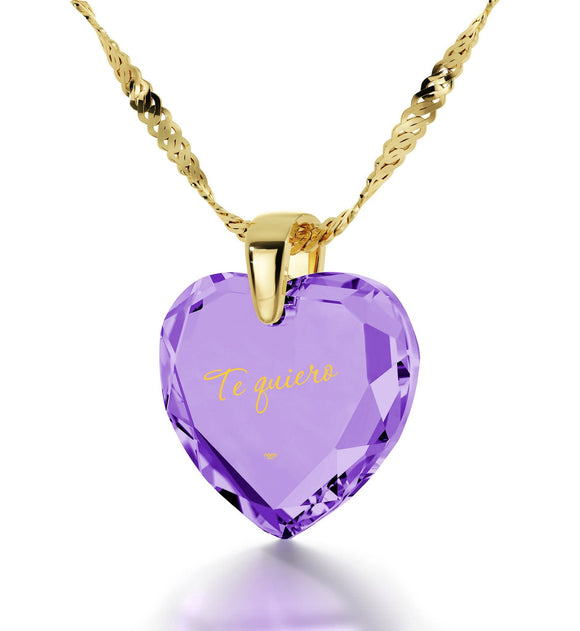 Great Valentines Gifts for Her, Meaningful Jewelry, ג€I Love Youג€ in Spanish, Cute Necklaces for Girlfriend, Nano