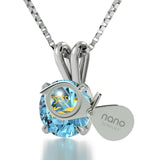 "Presents for HerChristmas, PiscesNecklace, CZ BlueStone, What to GetGirlfriend for Birthday by NanoJewelry"