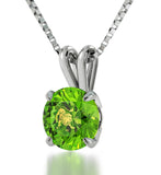 "Unique Jewelry with Green CZ Pendant, Christmas Present Ideas for Wife, Perfect Valentines Gift for Girlfriend"