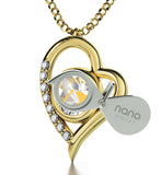 "Heart Necklace with Crystal Sagittarius Charm, Good Presents for Mom, Top Gifts for Wife, Nano Jewelry"