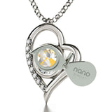 "Heart Necklace with Crystal Sagittarius Charm, Good Presents for Mom, Top Gifts for Wife, Nano Jewelry"