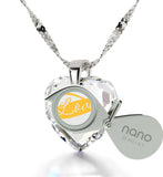 Heart Necklaces for Girlfriend, Crystal, Heart Shaped CZ Stone, Gift for Wife Anniversary, by Nano Jewelry