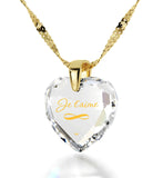 "Love in French ג€“ "Je T'aime", Good Gift for Girlfriend, Good Christmas Presents, by Nano Jewelry"