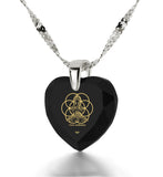 "I Love Meditation", 14k White Gold Necklace, Zirconia