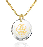 "Breathe in, Breathe out" Engraved in 24k, Buddha Necklace with CZ Stone, Meditation Gifts, Gold Plated Jewellery 
