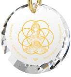 "Breathe in, Breathe out" Engraved in 24k, Meditation Necklace with Crystal Stone, Buddha Gifts, Nano Jewelry 