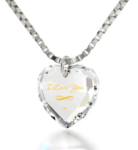 ג€I Love You Infinityג€ Imprint, Top Gift Ideas for Women, Cool Xmas Presents,Swarovksi Crystal Jewelry