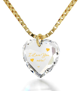 ג€I Love You Moreג€ in 24k Gold, Xmas Ideas for Her, Birthday Ideas for Girlfriend,Swarovksi Crystal Jewelry