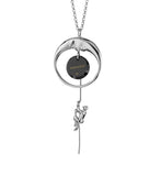 "I Love You to the Moon and Back", 925 Sterling Silver Necklace, Zirconia
