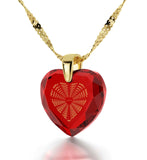 "Good Valentines Day Gifts for Girlfriend, Gold Pendants for Womens, CZ Red Heart, Presents for Her Christmas"