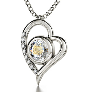 "ValentinesDayPresents for Her, ReligiousGifts for Women, 14k WhiteGoldNecklace with Pendant"
