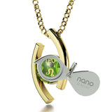 "Leo Jewelry With 24k Zodiac Imprint, Best Valentine's Day Gifts for Her, Birthstone Necklace for Mom, Peridot Necklace"