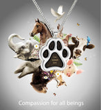 Gifts for Cat Lovers Vegetarians and Vegans: Paw Necklace with ג€Let Animals Liveג€ In 60 Languages Nano Jewelry