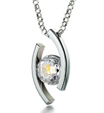 "Libra Jewelry With 24k Zodiac Imprint, Unusual Xmas Gifts, Birthday Presents for Women, Quartz Crystal Necklace"
