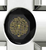 "Lord's Prayer Cross Necklace, Xmas Ideas for Her, Christian Gift Items,Rhodium Jewellery, Nano"