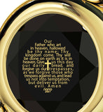 "Lord's Prayer in 24k Imprint, Top Womens Gifts, Scripture Necklaces, Gold Jewelry, Nano"
