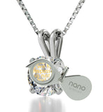 "Lord's Prayer in 24k Imprint, Unusual Xmas Gifts, Scripture Necklaces,Rhodium Jewellery, Nano"
