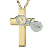 ג€Lord's Prayer Cross Necklace, Women's Gold Jewelry, Presents for Mom Birthday, Gifts for a Woman, Nanoג€