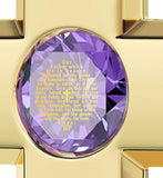 Lord's Prayer In 24k Imprint Special Gifts For Sisters Womens Gold Cross Necklace Purple Pendant