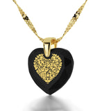 "I Love You More", 14k Gold Necklace, Zirconia