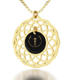 Messianic Symbol, 3 Microns Gold Plated Necklace, Zirconia