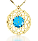 Messianic Symbol, 3 Microns Gold Plated Necklace, Zirconia