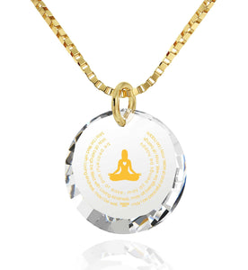 "Loving-Kindness Meditation", Gold Filled Necklace, Zirconia