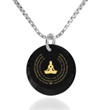 "Loving-Kindness Meditation", 925 Sterling Silver Necklace, Zirconia