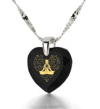 "Loving-Kindness Meditation", 14k White Gold Necklace, Zirconia
