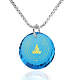 "Kindness Meditation", 14k White Gold Necklace, Zirconia