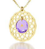 "Loving-Kindness Meditation", 3 Microns Gold Plated Necklace, Zirconia