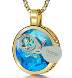 ג€Muhammadג€ Engraved in 24k, Islamic Pendant for Women, Muslim Gifts, 14kt Gold Chain, Nano Jewelry