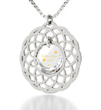 "Cute Necklaces for Her: Sterling Silver Necklace Chain, 24k Engraved, Valentine Gift for Wife, Nano Jewelry"