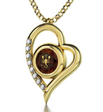 Scorpio Sign, 14k Gold Diamonds Necklace, Swarovski