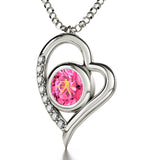 "October Birthstone Necklace, Pink Jewelry,Valentines Day Presents for Her, Special Gifts for Sisters"