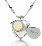 "Our Father: Crystal Heart Pendant, What to Get Girlfriend for Christmas, Cross Necklace for Girl, Nano Jewelry "