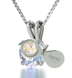 ""Our Father" in Aramaic, Cool Presents for Christmas, Religious Gifts for Women, Single Diamond Necklace, by Nano Jewelry"