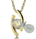 "Pisces Pendant With 24k Imprint, Good Presents for Mom, Womens Gold Necklace, Swarovski Crystal Jewelry"