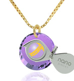 Top Gift Ideas for Women, "Love You Always" Inscribed on Purple Stone, Cute Necklaces for Girlfriend, Nano Jewelry 
