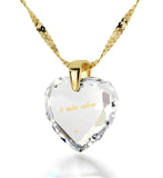 Present for Girlfriend,ג€I Love Youג€ in Russian on Crystal Jewelry, Cubic Zirconia Necklace, Gift for Wife
