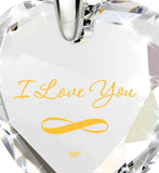 "Present for Girlfriend, "I Love You" Infinity Necklace, Cubic Zirconia Jewelry, Christmas Gift"