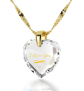 "Present for Girlfriend,"I Love You" Infinity Necklace, Cubic Zirconia Jewelry, Christmas Gift"