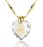 Presents for Girlfriend,ג€I Love Youג€ Engraved In 24k Gold Christmas, Gift Ideas, Heart Necklace