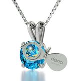"Presents for HerChristmas, PiscesNecklace, CZ BlueStone, What to GetGirlfriend for Birthday by NanoJewelry"
