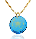 "Priestly Blessing": Jewish Gifts, Birthday Surprises for Her, Real Gold Necklace Nano Jewelry 